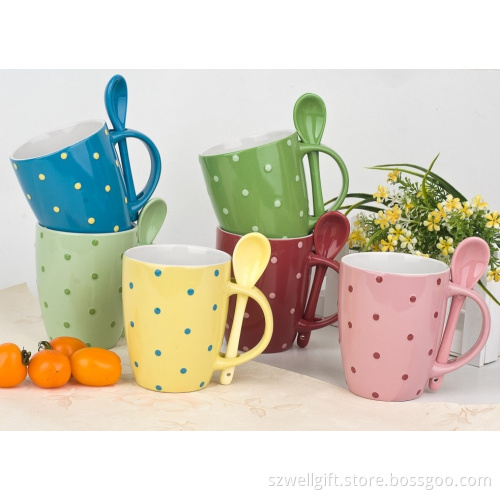 Ceramic Stoneware Coffee Mug, Colorful Cup